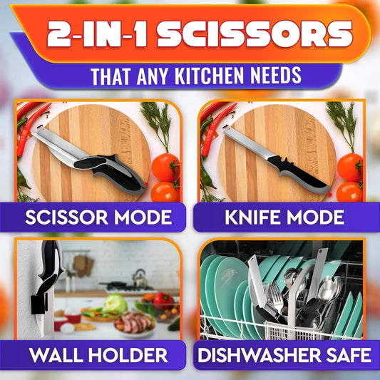 2 in 1 Kitchen Scissors for Food