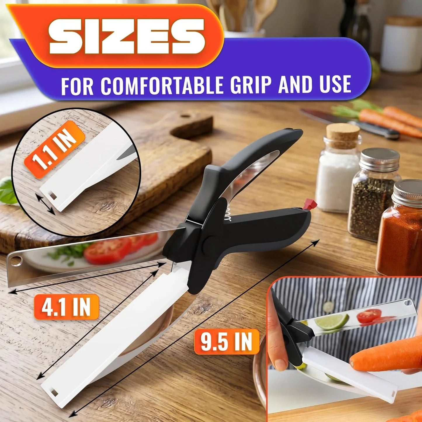 2 in 1 Kitchen Scissors for Food