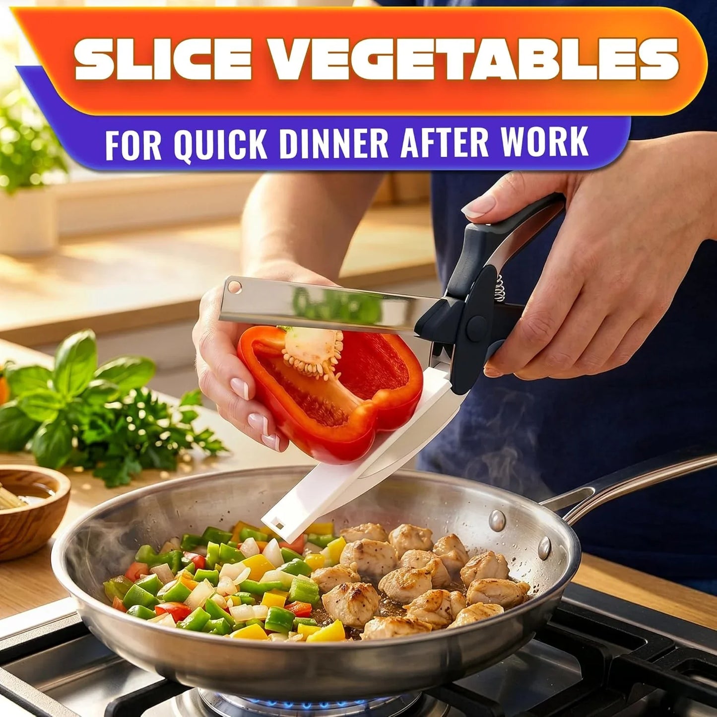 2 in 1 Kitchen Scissors for Food