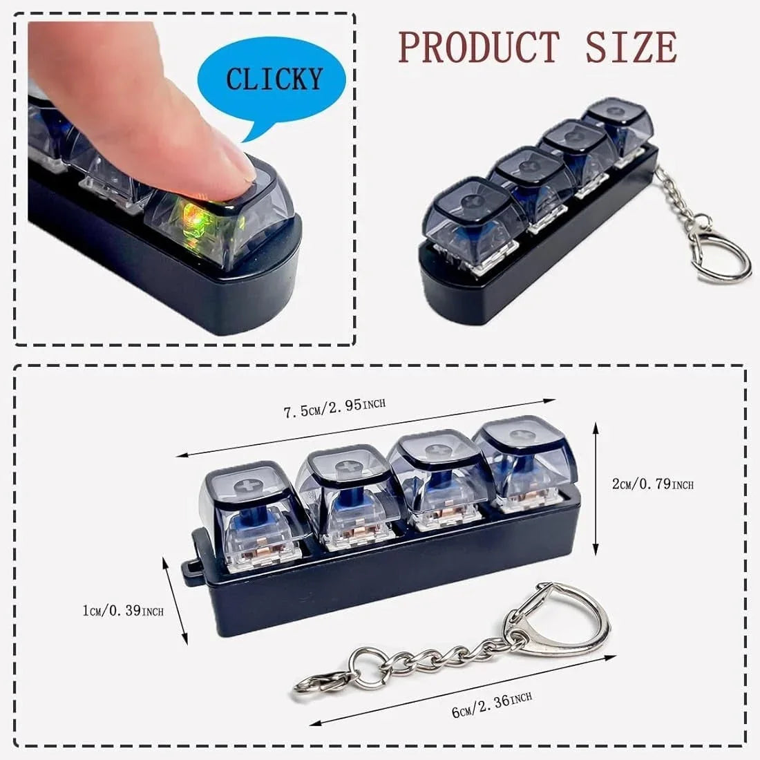 Stress Relief Keyboard Keychain