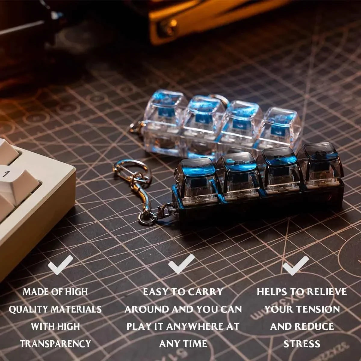 Stress Relief Keyboard Keychain
